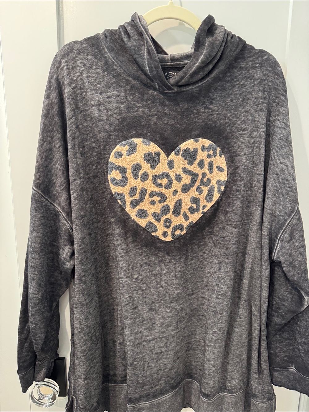 Lane Bryant Charcoal Hoodie with Leopard Heart